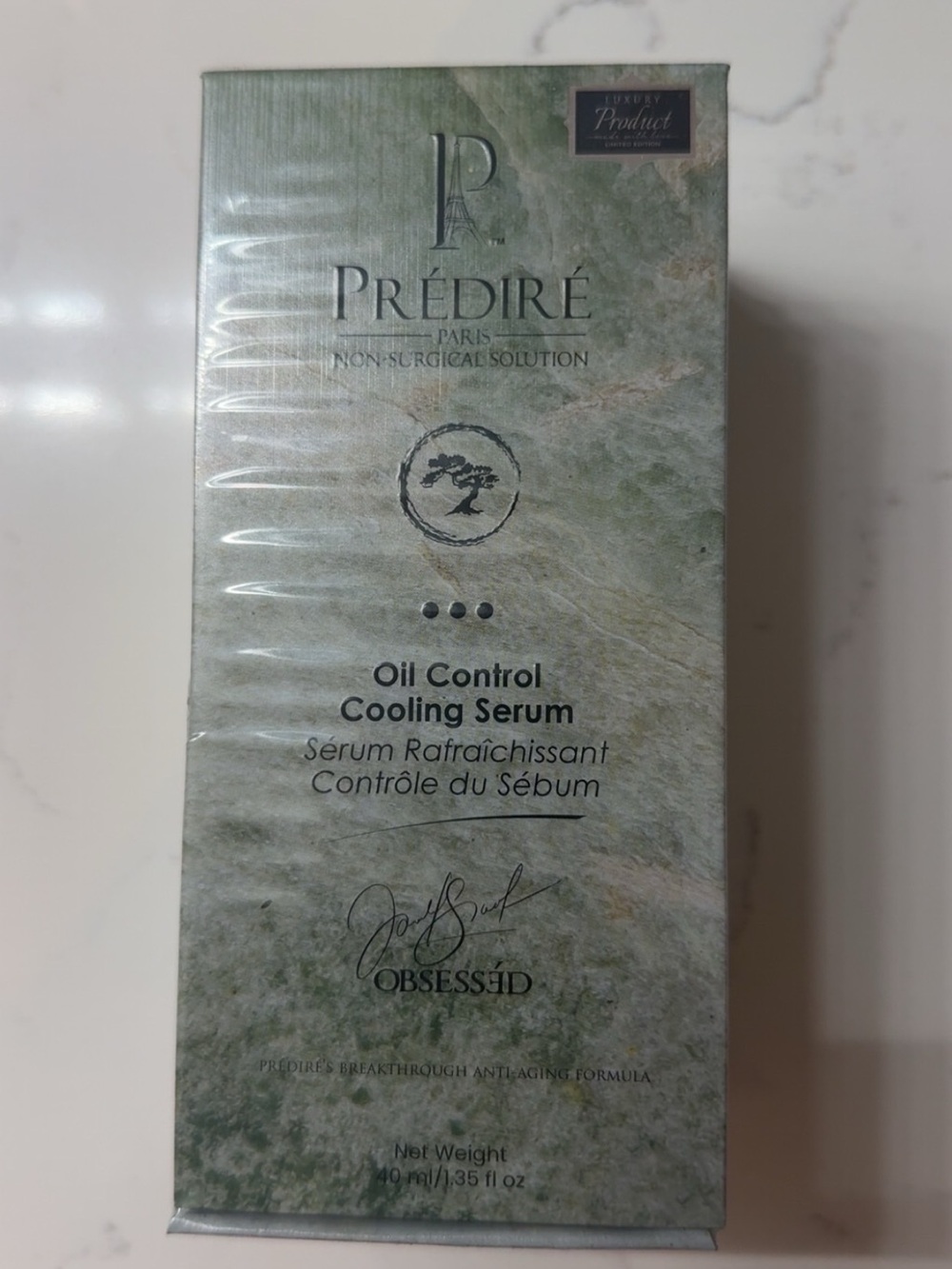Prédiré Oil Control Cooling Serum - Green Marble Packaging